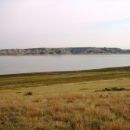 View of lake Sakakawea from horseback