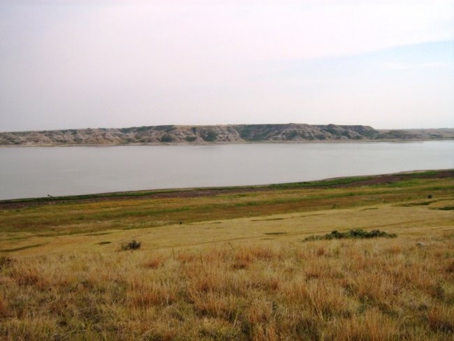 View of lake Sakakawea from horseback