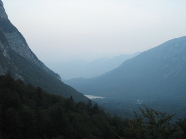 View towards lake Bohinj from the Waterfall