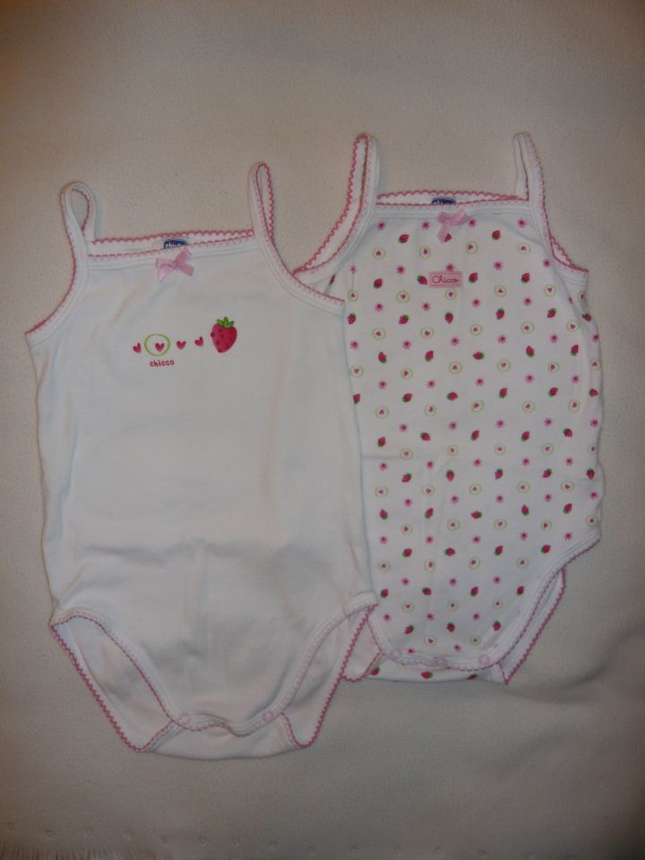 CHICCO 2x body, brez rokavovm št.86, 18 m (bolj ustreza št.80)