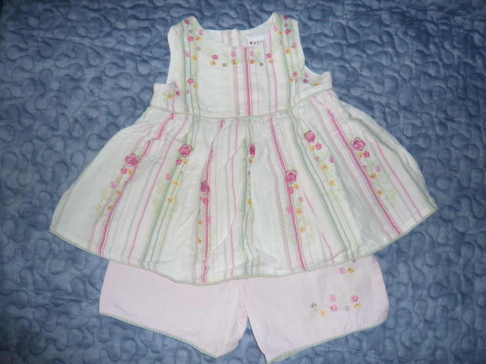 NEXT poletni kompletek - tunika + hlačke, 86cm