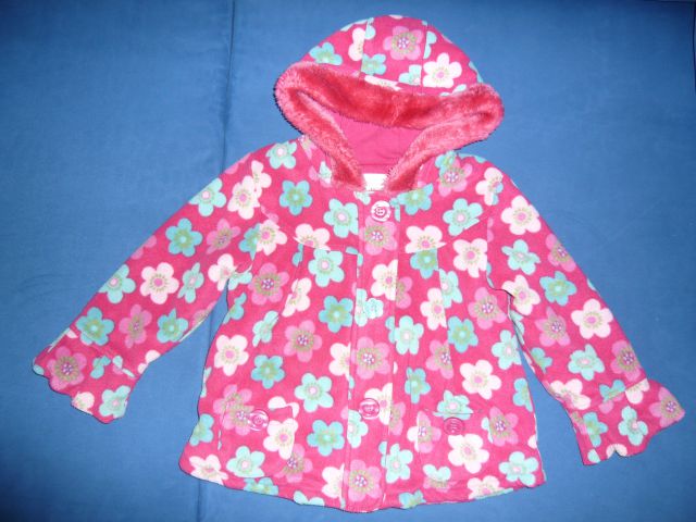 NEXT debelejša jaknica-plašček iz flisa s podlogo in kapuco (št.98-104)