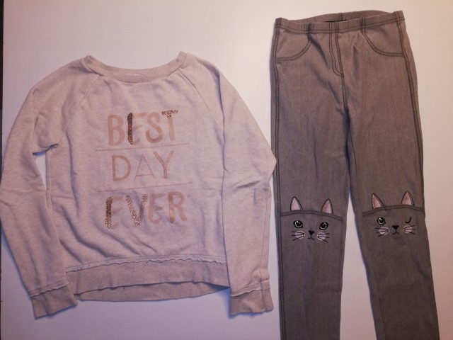 HM pulover z bleščicami, leggice Calzedonia 134-140