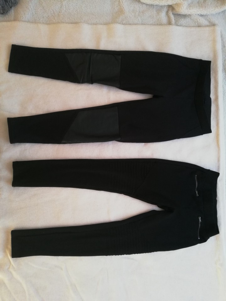 Črne jeggins hlače, 146-152, 4 eur oboje