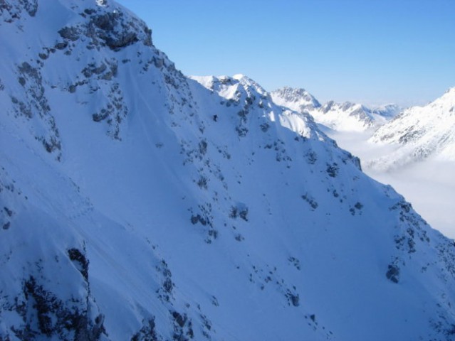 Alpinistični spust po desnem kraku Y. 