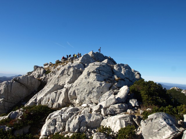 Vrh Risnjaka 1528 m - desno se vidi komadić Dolomita.