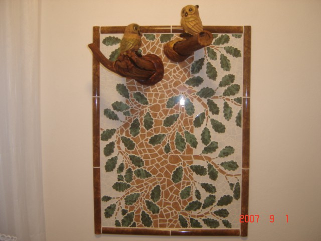 mozaik drevo hrast