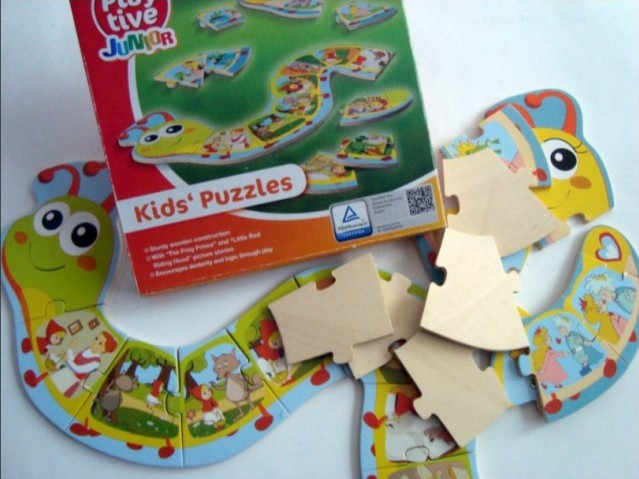 Lesena sestavljanka Playtive JUNIOR komplet 2v1, 1-4let