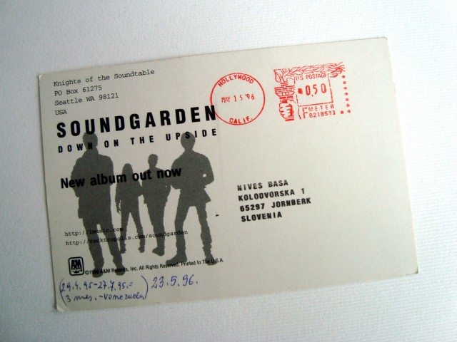 SOUNDARDEN original razglednica, l.1996 (b)