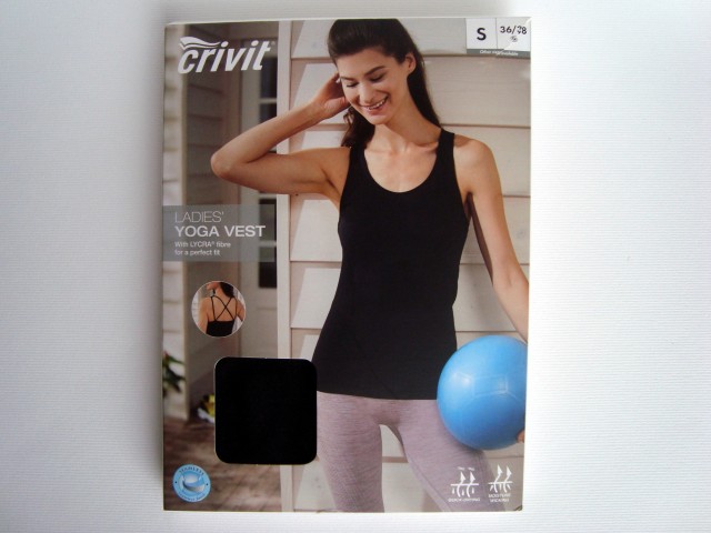 Ladies' YOGA VEST, športna majica brez rokavov, črna, s (36-38) (a)