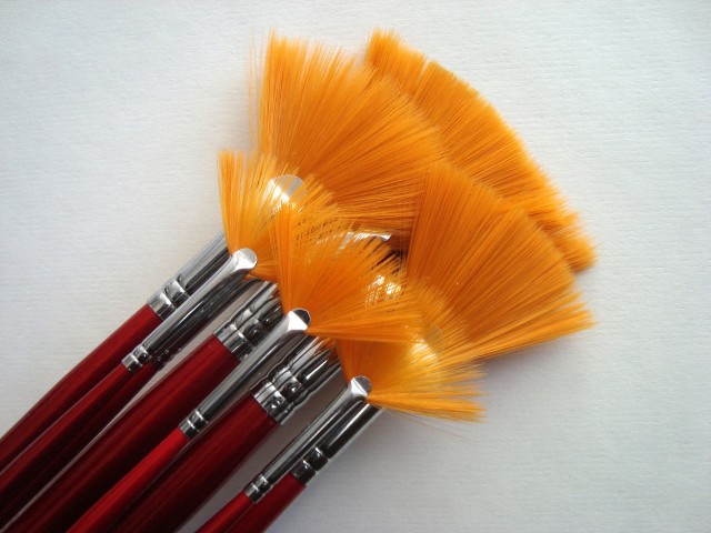 Komplet umetniških čopičev - Fan brush, 10kosov (b)