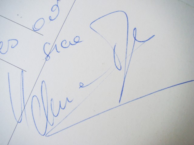 Helena Blagne - kartica z avtogramom, 1993 (b)
