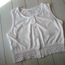 Crop top s čipko, bel, nenošen (a)