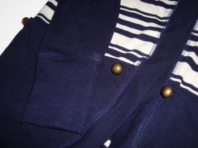 Cardigan jopica v mornarsko modro-off-beli barvi, M (b)