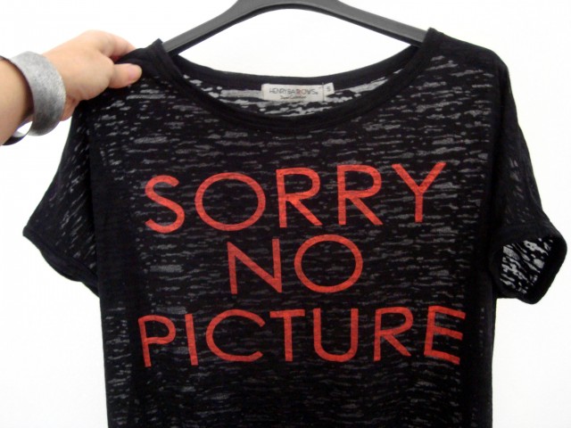T-majica, polprosojna - Sorry No Picture-, vel. S, M (b)