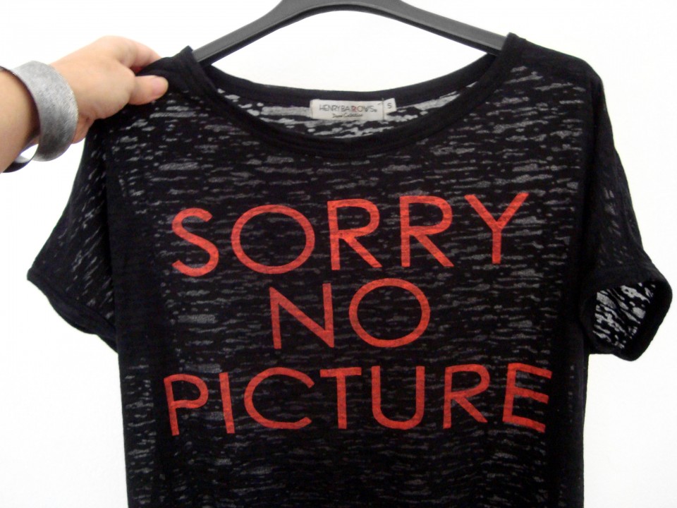 T-majica, polprosojna - Sorry No Picture-, vel. S, M (b)