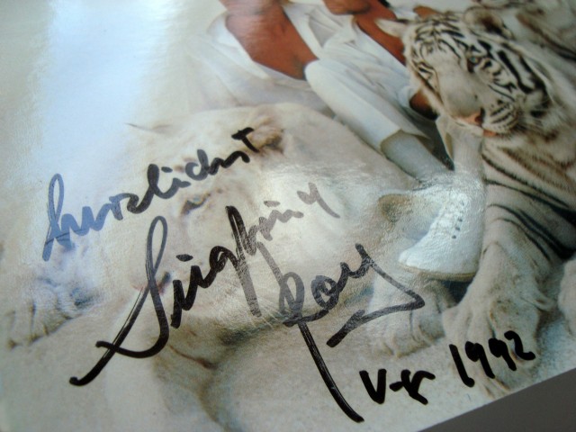 Siegfred & Roy - kartica z original avtogram, l 1992 (b)