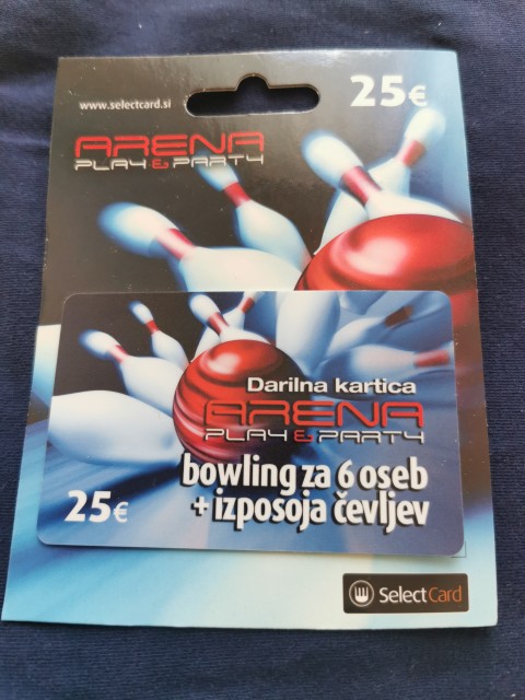 Darilna kartica arena za bowling 25 e - 20 e - foto