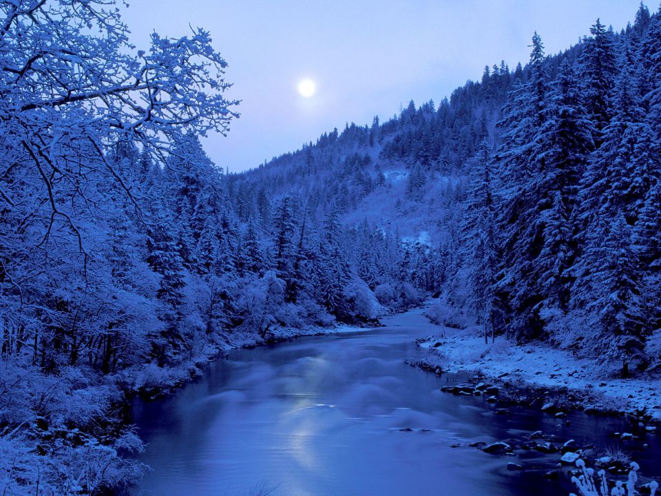 California - By the Light of the Moon, Scott River, Klamath National Forest