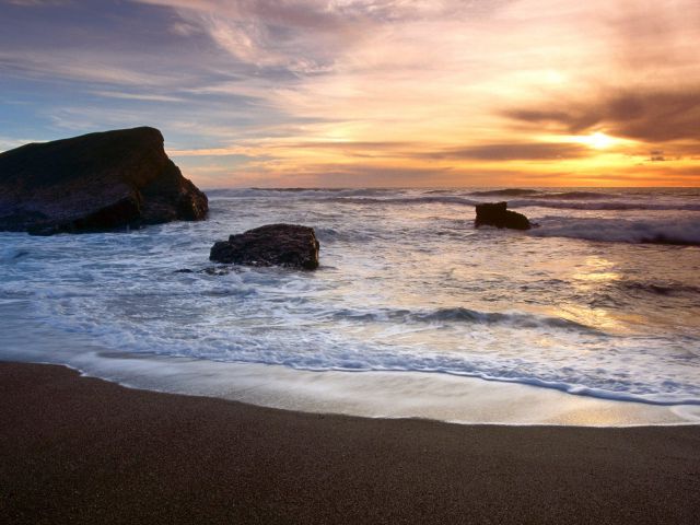 California - Greyhound Rock Beach, Santa Cruz County