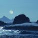 California - Moon Over Rockaway Beach