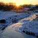 Illinois - Winter Sunset Along Franklin Creek, Lee County
