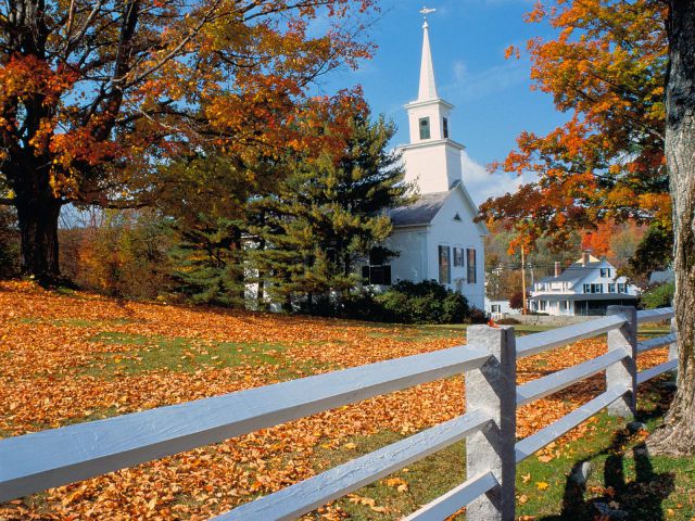 Massachusetts - Church in Fall Splendor, New England