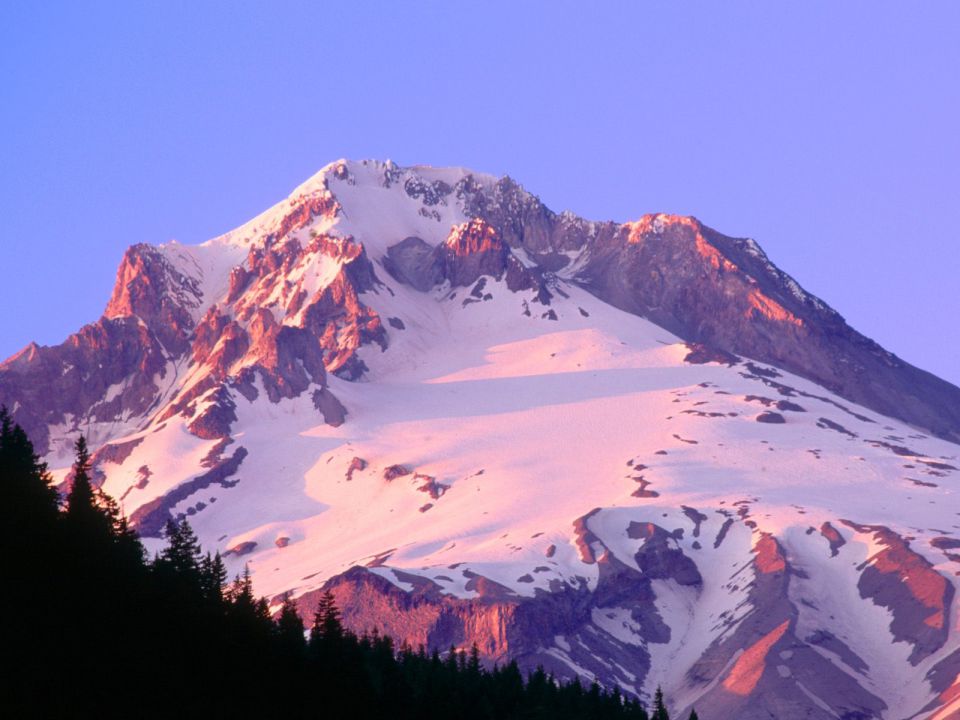 Oregon - Alpenglow on the Slopes of Mount Hood