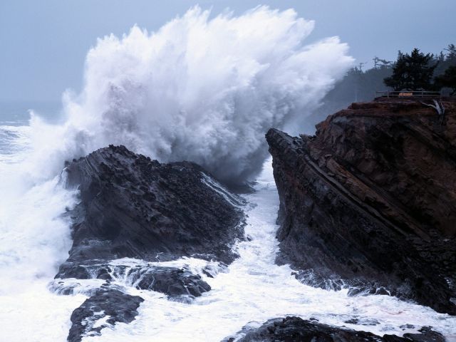 Oregon - Crashing Waves, Shore Acres State Park