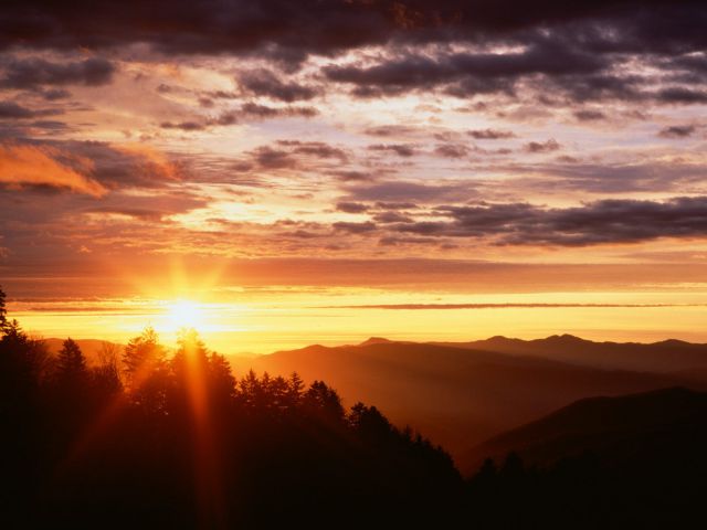 Tennessee - Sunrise from Newfound Gap, Great Smoky Mountains