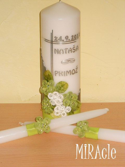 Krstne in poročne sveče, krstni prtički - foto povečava