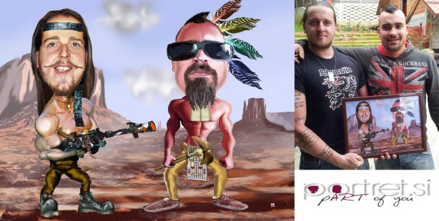 Rambo in indijanec karikatura