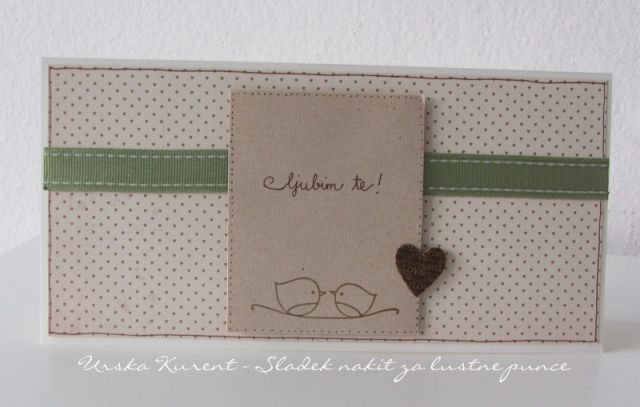 Small birds valentine's day card (chipboard heart)