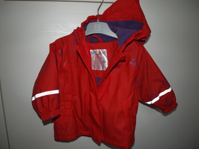 Dežna jakna Lupilu, podložena s flisom, št. 74/80 (6-12m), cena: 10€