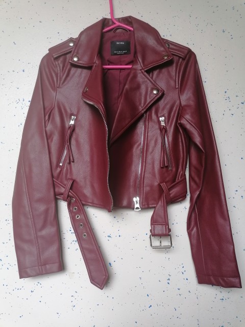 Bordo usnjena jakna xs 20€ - foto