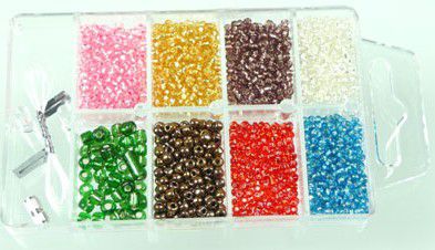 8 delni komplet steklenih perl 2-4 mm