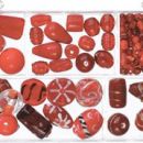 Steklene perle 5 vrst, rdeče