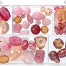 Steklene perle 5 vrst, roza