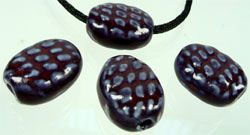 Ovalna porcelan perla, temno vijoličasta, 20x17mm
