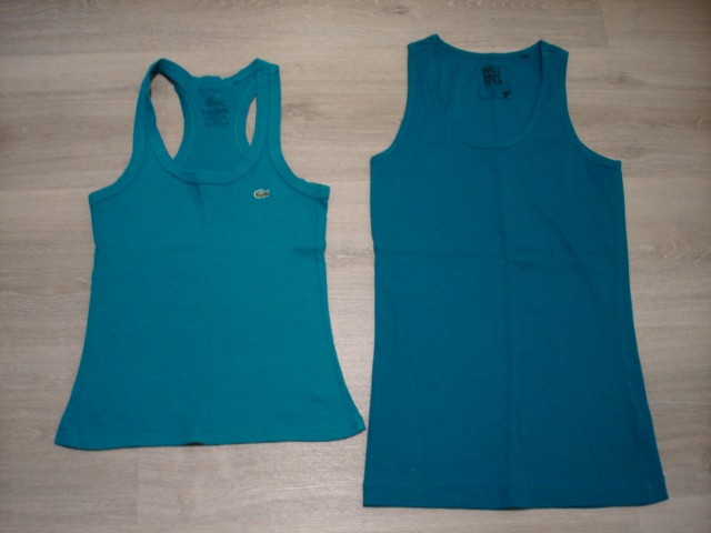 majici brez rokavov, S, leva Lacoste 4€, desna daljša 3€