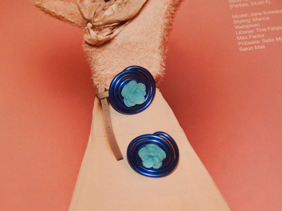 Unikatni nakit uhani -prepleteno z žičko - foto povečava