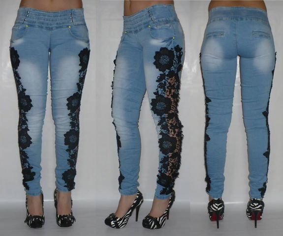 Jeans + čipka - foto