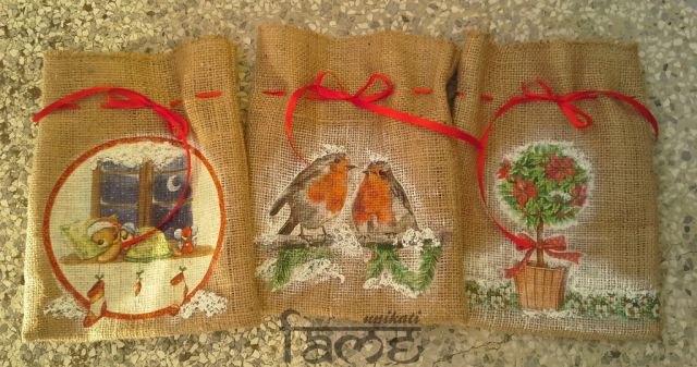Darila - komplet treh darilnih vrečk iz jute