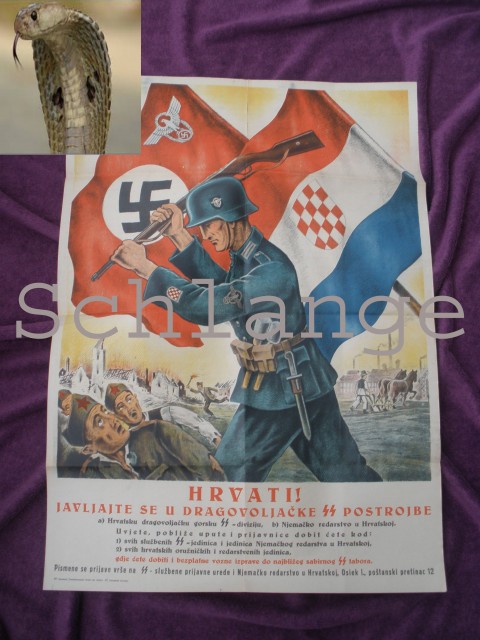 Recruting poster for German police and Waffen SS in NDH Croatia