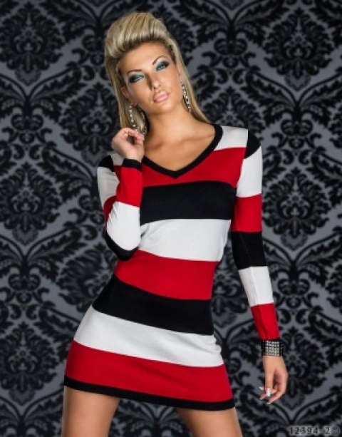 Rdeče,belo-črna tunika, mini obleka, vel. M, cena: 12 EUR