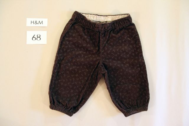HM Žametne hlače temno rjave 68
