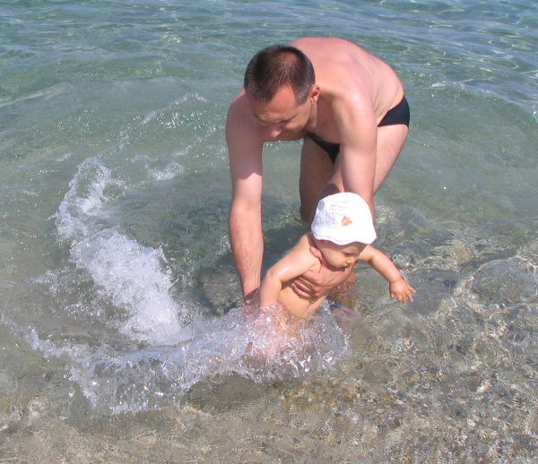 15. sept. 2006 prvo plavanje v morski vodi; First swimming in salted water