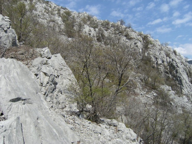 pogled na drugi greben, po katerem sem nadaljeval nato, ko sem prečil vmesno melišče...