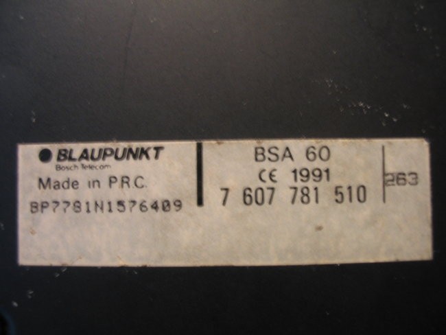 Blaupunkt BSA 60  Made:1991 - foto povečava