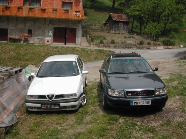So my old white turbo and new blue turbo... the white is already tuned (on 250hp), and als